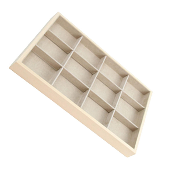 Trä smycken bricka Halsband Armband Förvaring Display Organizer 12 Grids Tray 35.5 x 24.5 x 3cm