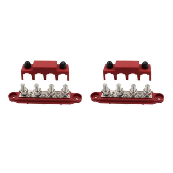 1/2/3 Heavy-Duty Power Distribution Block med cover Red M10 2PCS