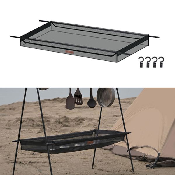 Lättvikts Camping hängställning med förvaringskorg Stativ för Small