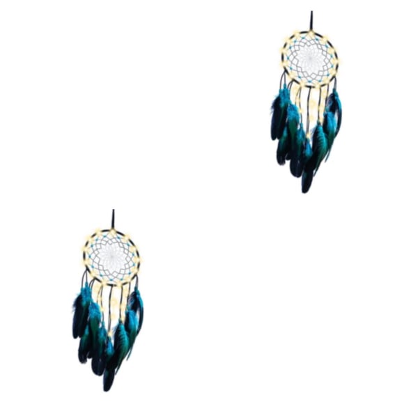 1/2 Bohemian För Dream Catcher Fjäder Vägghängande With Light Length 50cm 2Set