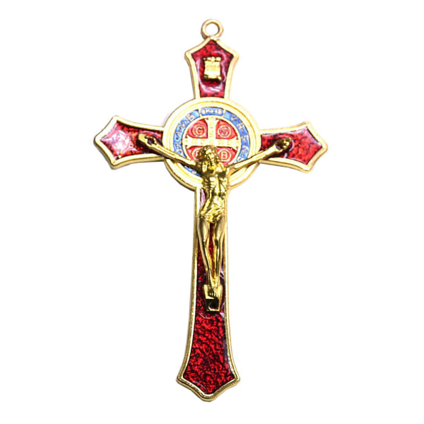 1/2/3/5 Zinklegering Väggkrucifix Cross Jesus Statue Staty Red 12x7cm 1Set