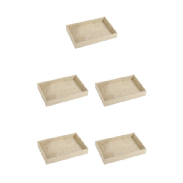 1/2/3/5 Stapelbar smyckesbricka Multipurpose Portable Velvet för Jute Beige 227x146x31mm 5Set
