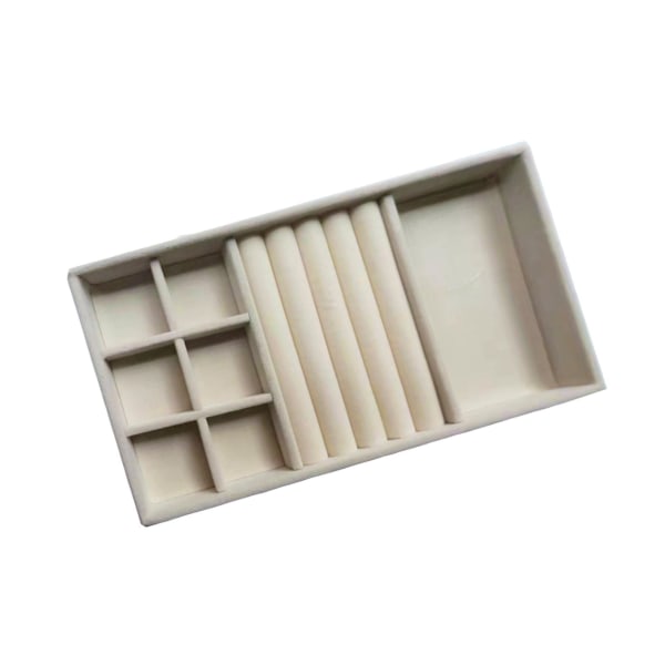 1/2/3/5 Stapelbar smyckesbricka Multipurpose Portable Velvet för Beige 3 in 1 1Set