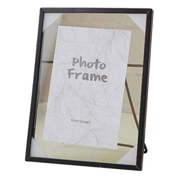 1/2/3 För Creative Nordic Metal Glas Photo Frame Crafts Home M Black 1Set