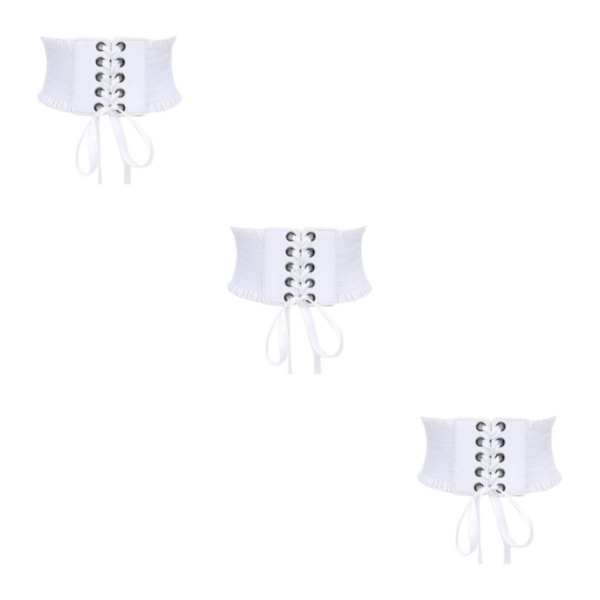 1/2/3/5 Dam Charm Midjeband Bred underbyst Cosplay Strechy rosett White Type A 3Set