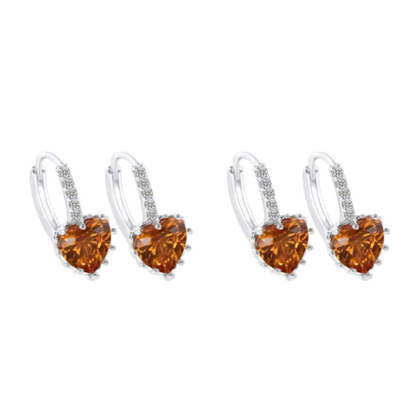 1/2/3/5 Lyx Hoop örhängen för kvinnor Hjärtformad strass style 8 2Set