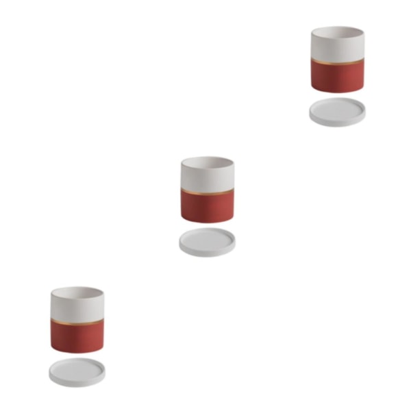 1/2/3 Snygg keramisk blomkruka Blommor Örter och grönsaker red 11*11 3PCS