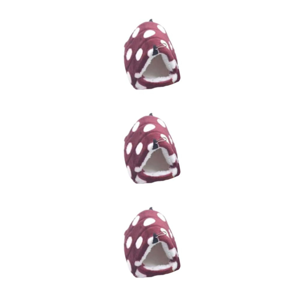 1/2/3 Hamster Bed Cave Mysigt Hamster House Vila Sovbo för Red White Point 8x8cm 3Set