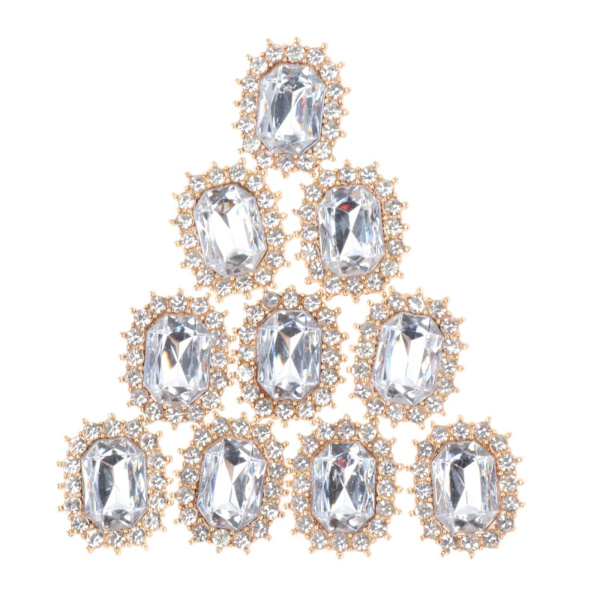 1/2/3/5 10 st Rhinestone Buttons Hantverk Dekoration för kläder Silver 2.1 x 1.7cm 1Set