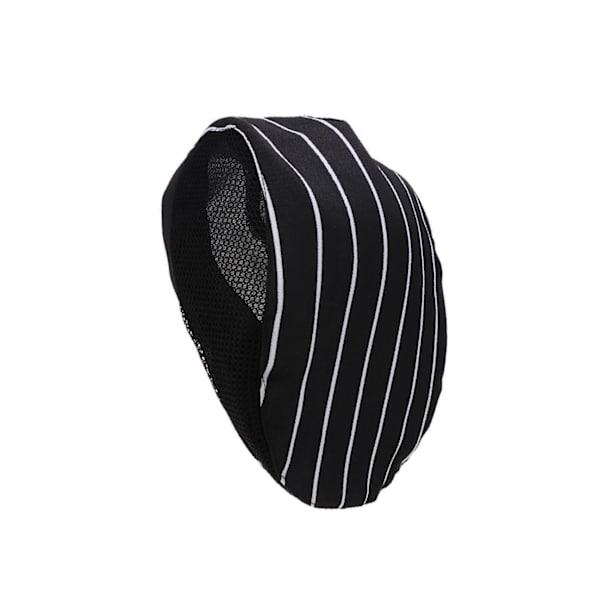 1/2 Kock Hatt Spis Cap Servitör Baker Head Wrap Restaurang Arbete White Stripe 56-60cm 1Set