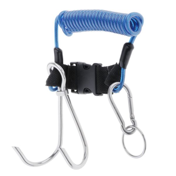 1/2 Dykning Rostfritt Stål Dual För Revkrokar Spirallindade Blue 1.7m 1Set