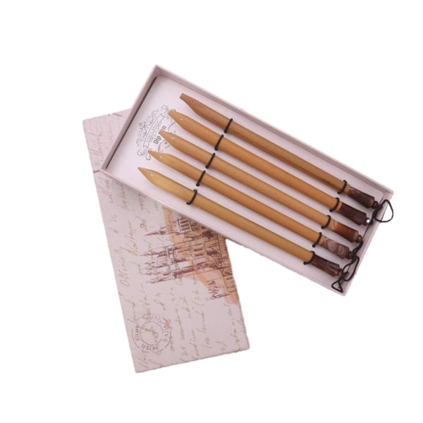 1/2/5 5x Luxury Feel Elegant Calligraphy Pen Set för Smooth Natural bamboo tip 5PCS