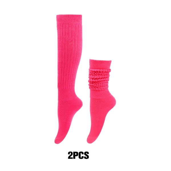 1/2/3/5 2 stycken Slitstarka Slouch strumpor Elasticitet och utsökt Rosy Red 1Set