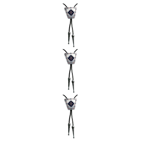 1/3 Vintage Bolo Tie Slips hänge flätat läderrep 3Set