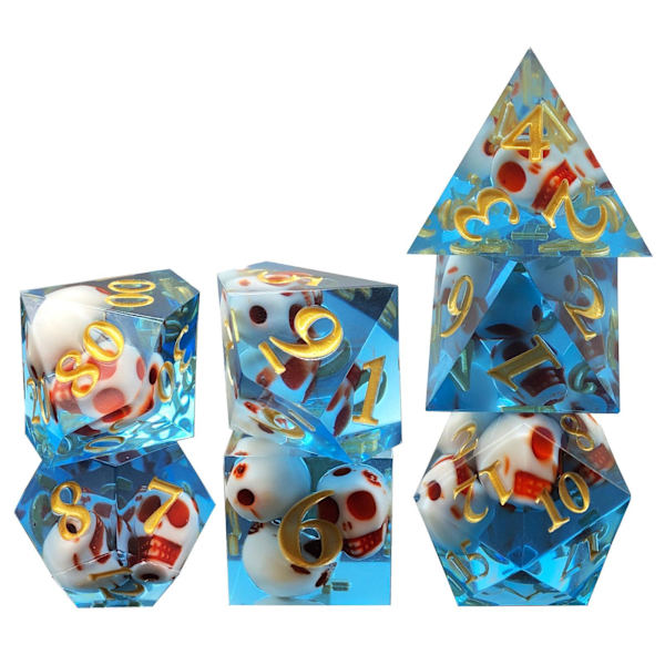 1/2/3/5 7x polyedriska tärningar D4-D20 tärning, för bordsspelsfest Blue 1Set