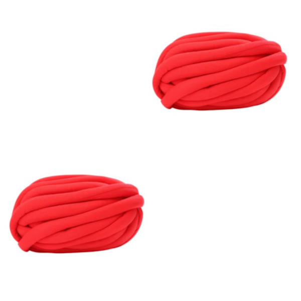 1/2/3/5 Chunky ullgarnfyllning Mjuk stickning för halsdukströja red 25mm 2Set