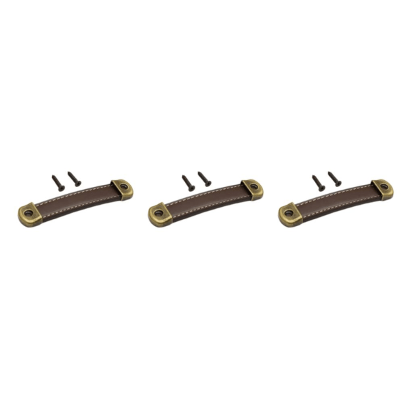 2/3/5 PU-läder Bagagehandtag Handtag Byt ut skåpdrag Brown 12.2x2.4x1.1cm 3Set