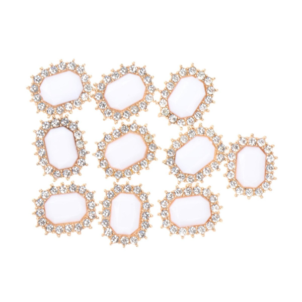 1/2/3/5 10 st Rhinestone Buttons Hantverk Dekoration för kläder Light White 2.1 x 1.7cm 1Set