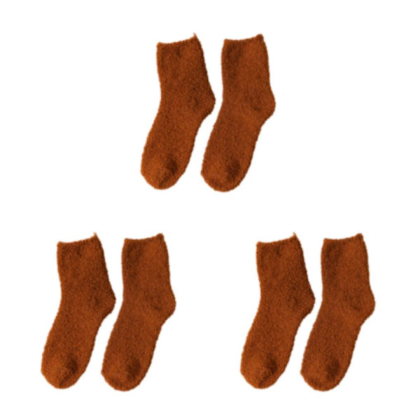 1/2/3/5 10 stycken extra tjocka och elastiska mjuka strumpor Coffee 3PCS