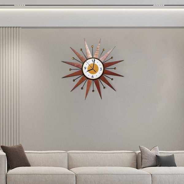 Nordic Wall Clock Mute Arabiska siffror Vägghängande för kontor Gold 61cm