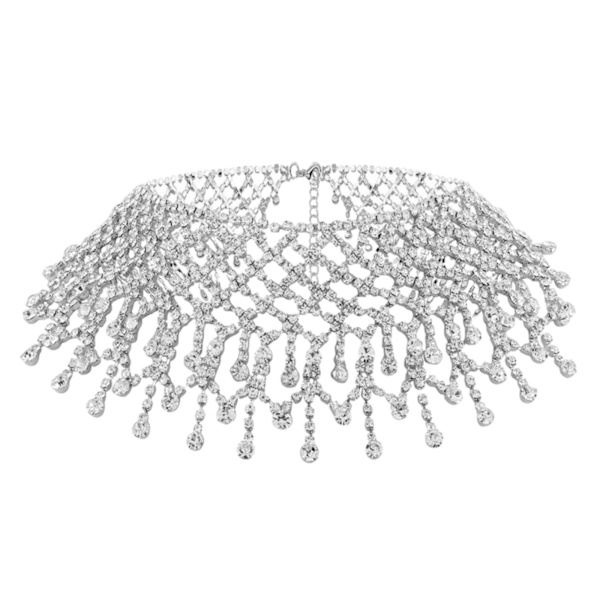 1/5 tofs halsband Choker modetillbehör hänge för fest Silver 25x6cm 1Set