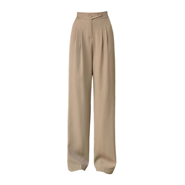 1/2/3/5 Womens Wide Leg Byxor Raka Ben Högmidjat kontor Khaki 4XL 1Set
