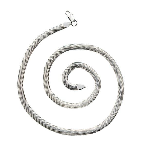 1/2/3/5 Statement-Making Silver Flat Snake Chain Halsband silver 45cm 1Set