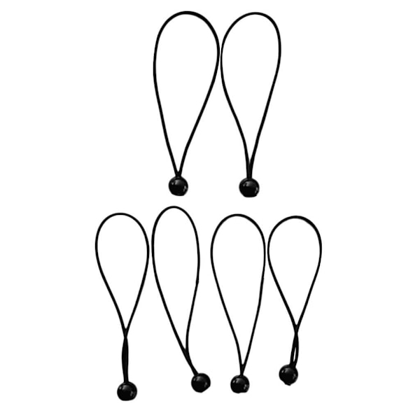 1/2/3 6 stycken Heavy Duty Ball Bungee Cord Snöra ner sladd Canopy Black 15cm 1Set