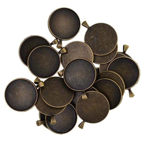 1/2/3/5 20x Runt hängande Blank Cabochon Basinställning DIY Bronze 30mm 1Set