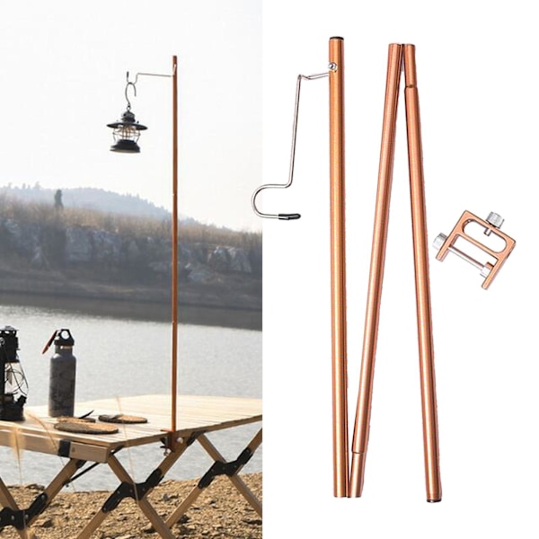 1/2 utomhusläger fällbar lampstolpe hängande ljushållare Brown 100cm 1Set
