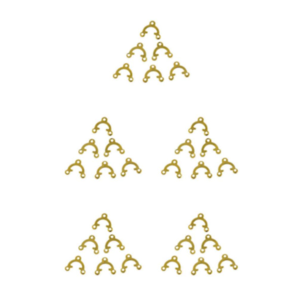 2/3/5 Filigree För Triangel 3 håls Connector Joiner Smycken DIY Gold 5Set