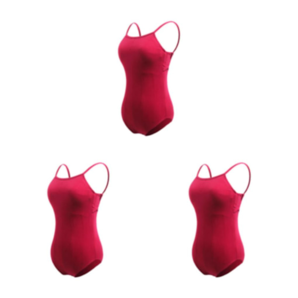 1/2/3 Dance Body Balett Leotard Dansoutfit Andas Wine Red M 3PCS