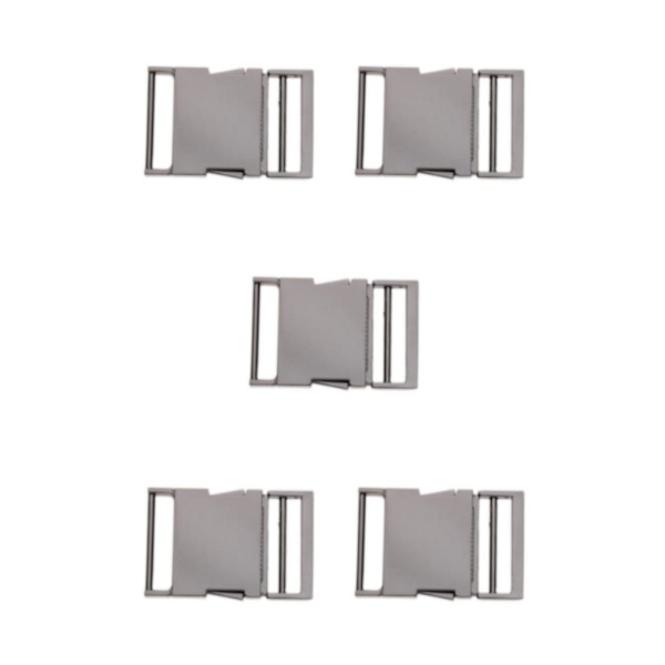 1/5 metallväska Webbing Bälte Spänne Clip Spänne Gray black Inner diameter 38mm 5Set