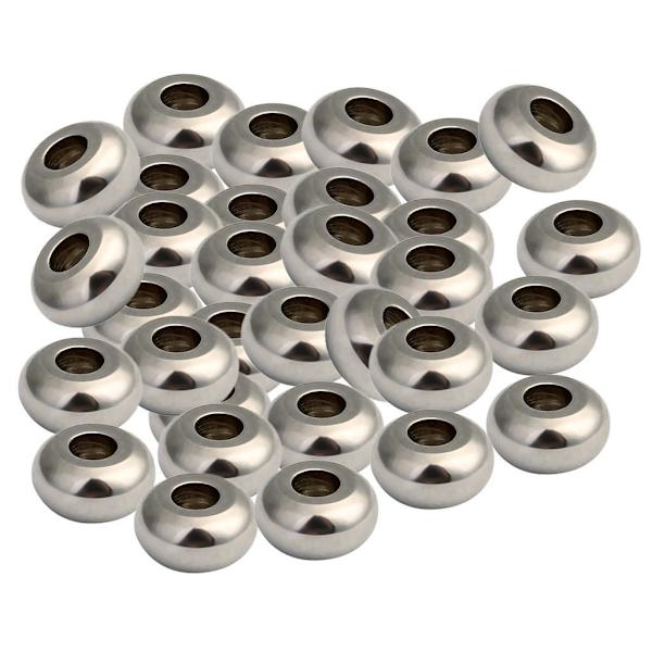 1/2/5 50 delar Silver Rostfritt Stål Runda Spacer Beads För 1Set