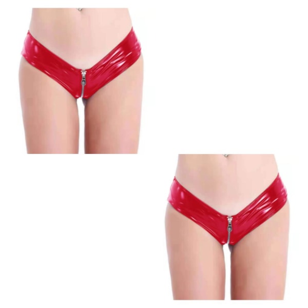 1/2/3/5 Underkläder Butt Briefs Front Open Sexig Nattklubb Tvättbar Red/L 2PCS