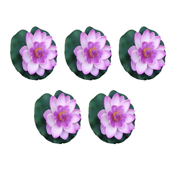 1/2 5-delad konstgjord Lotusblomma Realistiska Float Foam Lotus light purple 1Set