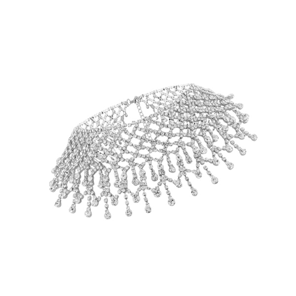1/5 tofs halsband Choker modetillbehör hänge för fest Silver 25x6cm 5Set