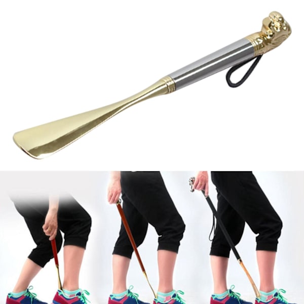 1/2/3 Wooden Shoe Horn Shoe Helper Tool Long Handle Shoehore 32cm Silver Lion 1Set