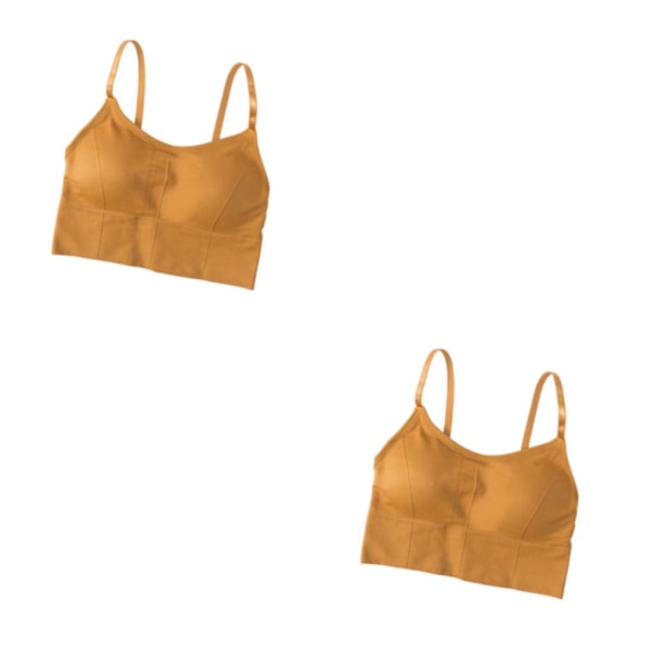 1/2/3/5 Dam Tank Crop Top BH Sexiga Underkläder Underkläder Bralette Orange 2PCS