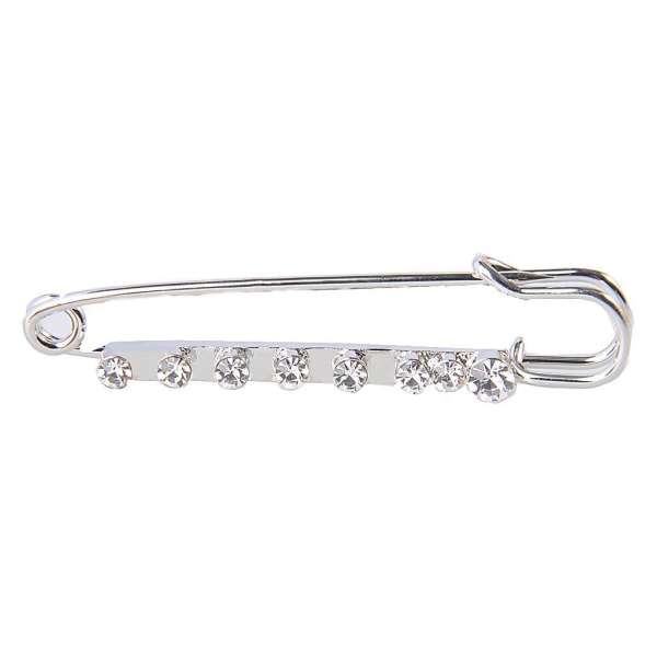 1/2/3/5 Crystal Safety Pin Scarf Coat Klänning Clip Collar Lapel Pin Silver 2Set