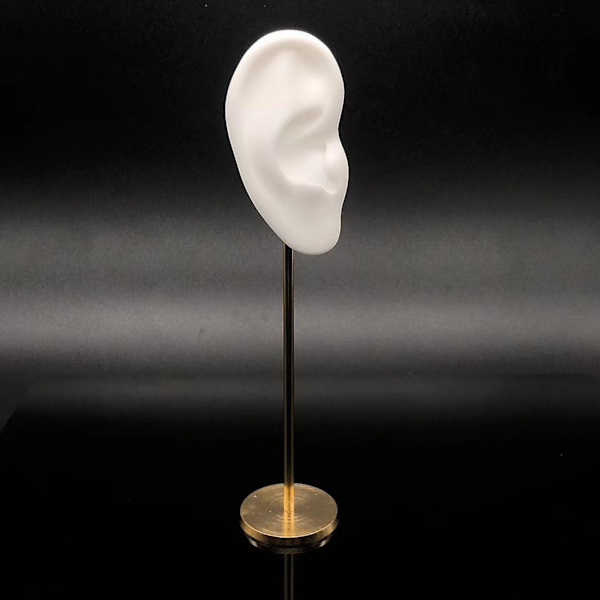 1/2/3 Örhänge Display Stand Human Ear Model Stud Holder Showcase Right Ear White Height: 18cm 1Set