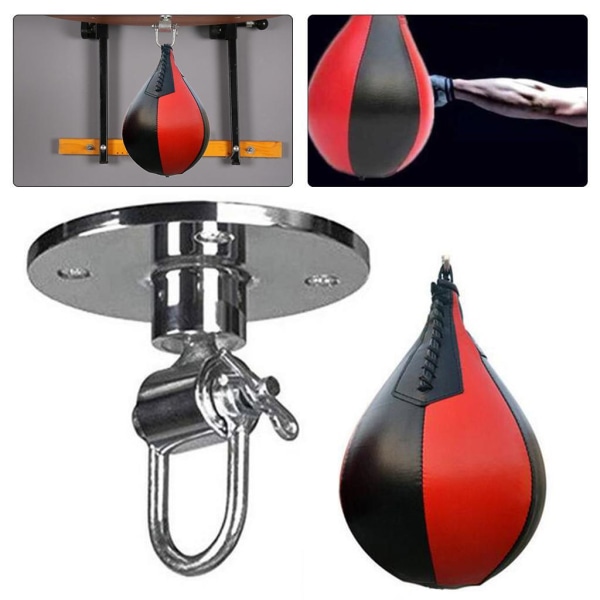 Snabba upp boxningsträningen PU Boxing Speed ​​Ball MMA Punch Bag Black Red