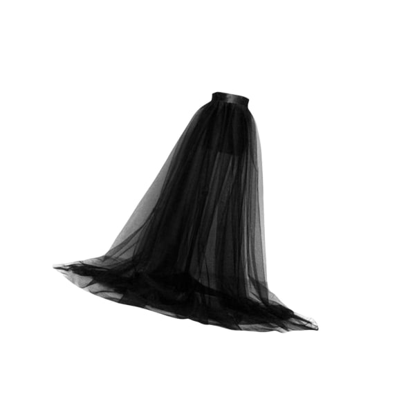 Kvinnor Tyll Tutu lång kjol Snöra fast färg för fest black