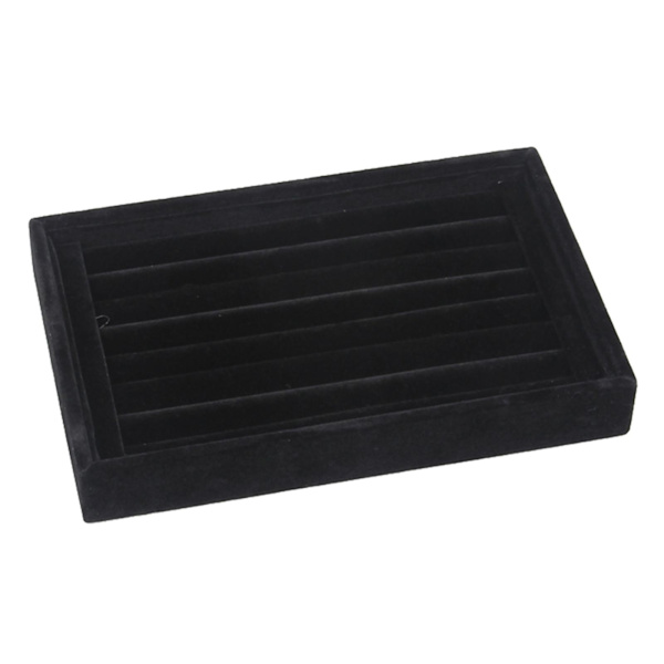 1/2/3/5 Stapelbar smyckesbricka Multipurpose Portable Velvet för Flannel Black 227x146x31mm 1Set