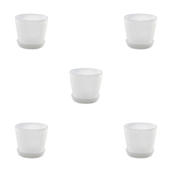 1/2/3/5 lätta och bärbara blomkrukor för inomhus och transparent S pot+S tray 5Set
