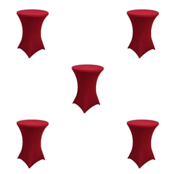 1/2/3/5 High Foot Bar Cover Stretch Rund Duk För Hotell red 5Set