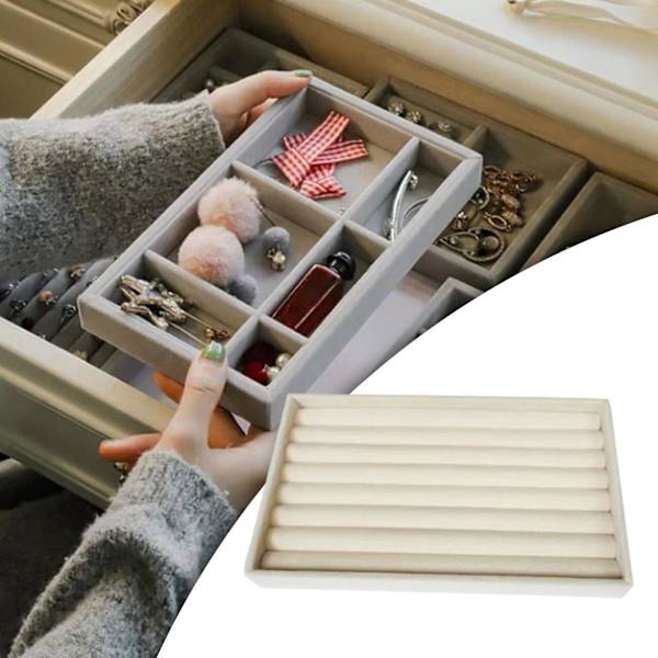 1/2/3/5 Stapelbar smyckesbricka Multipurpose Portable Velvet för Beige Rings Plate 1Set