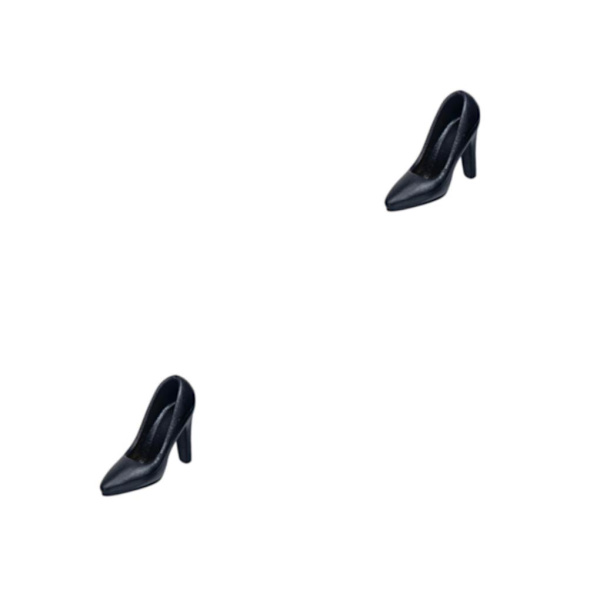 1/2/3/5 1:12 Kvinnliga högklackade skor för kvinnlig action Black 2cm 2PCS