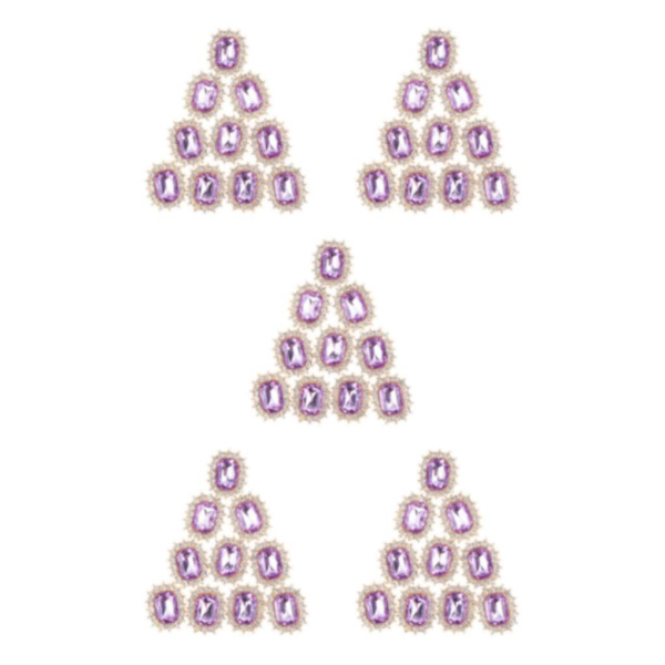 1/2/3/5 10 st Rhinestone Buttons Hantverk Dekoration för kläder Light Purple 2.1 x 1.7cm 5Set