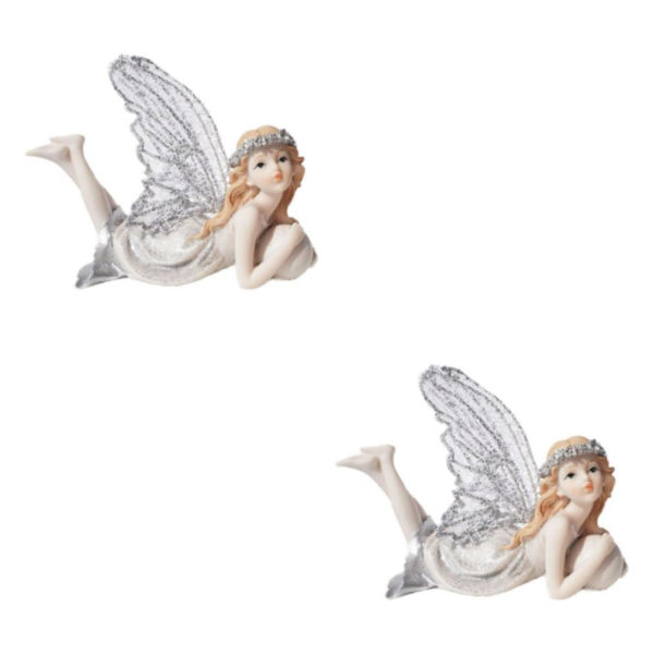 1/2 Charmig trädgård Fairy Figurine Hylla Lawn Statyer Yard Type B 2Set